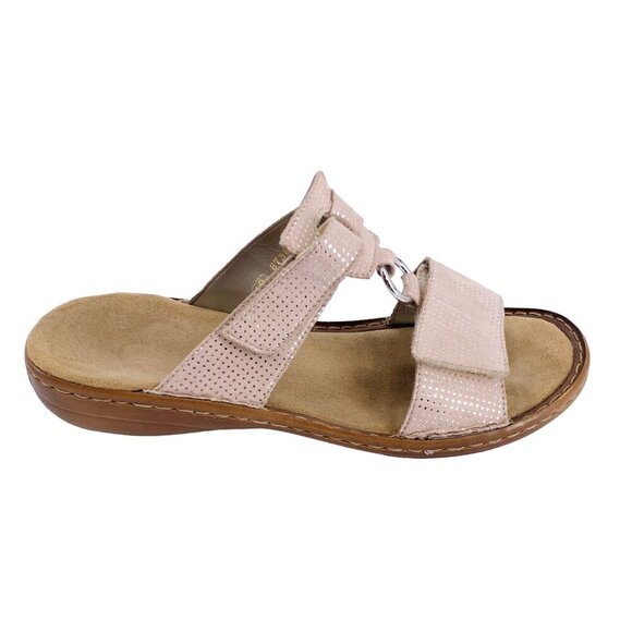 Rieker Pink and Tan Sandals Slip-On Comfort - Picture 1 of 9